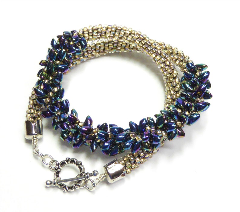 Kumihimo bead woven seed bead choker necklace