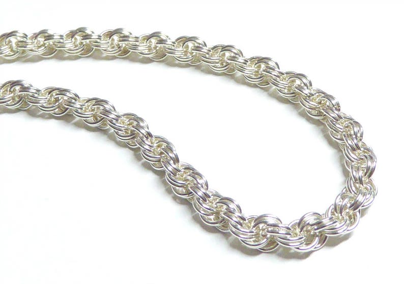 Sterling Silver Chainmail Necklace Chain Mail Necklace Etsy