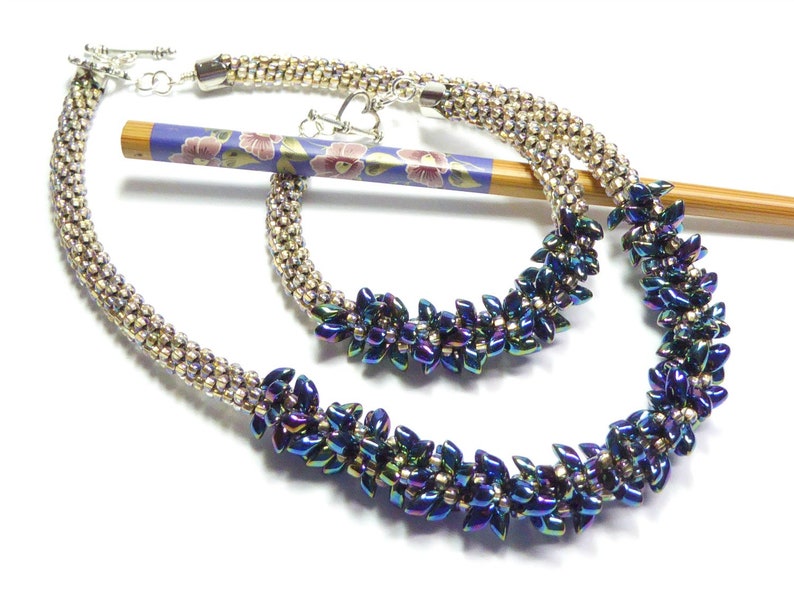 Kumihimo bead woven seed bead choker necklace