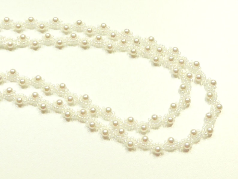 Pearl rope necklace seed bead choker