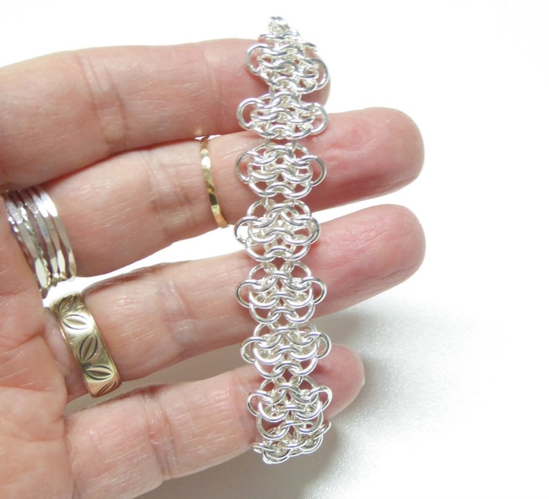 Silver chain bracelet Silver chainmail jewelry Sterling silver chainmail bracelet Custom made bracelet