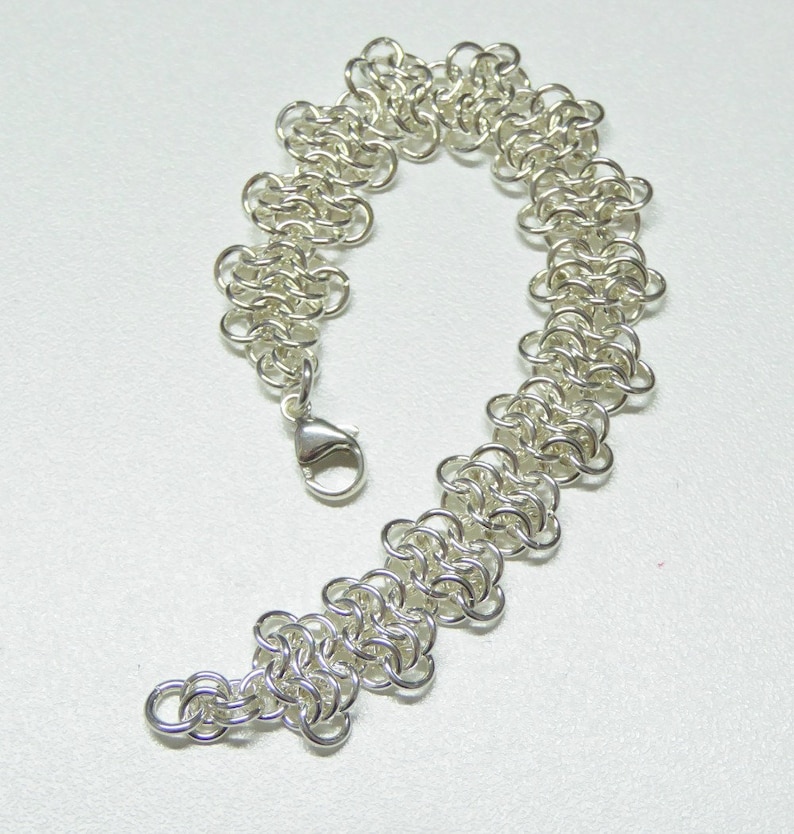 Silver chain bracelet Silver chainmail jewelry Sterling silver chainmail bracelet Custom made bracelet