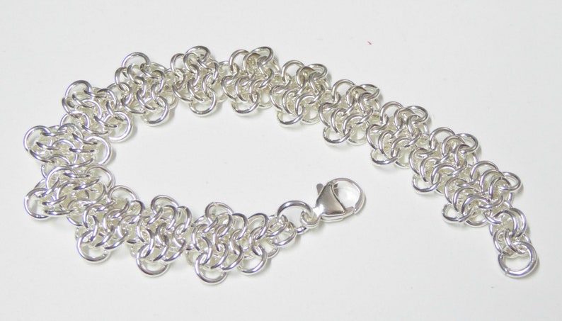 Silver chain bracelet Silver chainmail jewelry Sterling silver chainmail bracelet Custom made bracelet