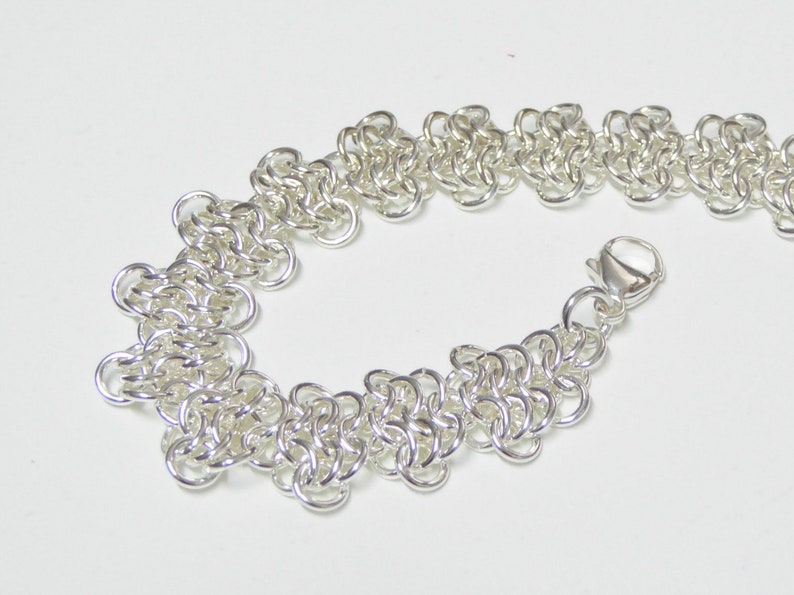 Silver chain bracelet Silver chainmail jewelry Sterling silver chainmail bracelet Custom made bracelet