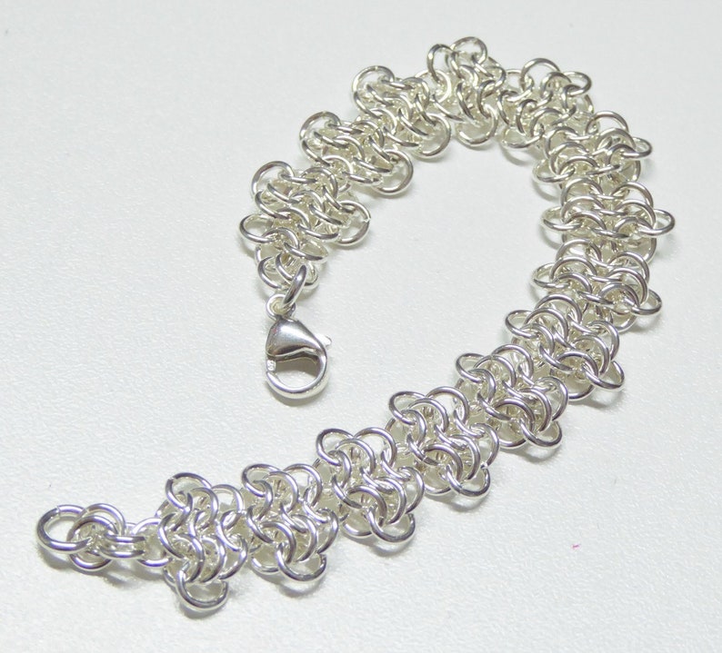 Silver chain bracelet Silver chainmail jewelry Sterling silver chainmail bracelet Custom made bracelet