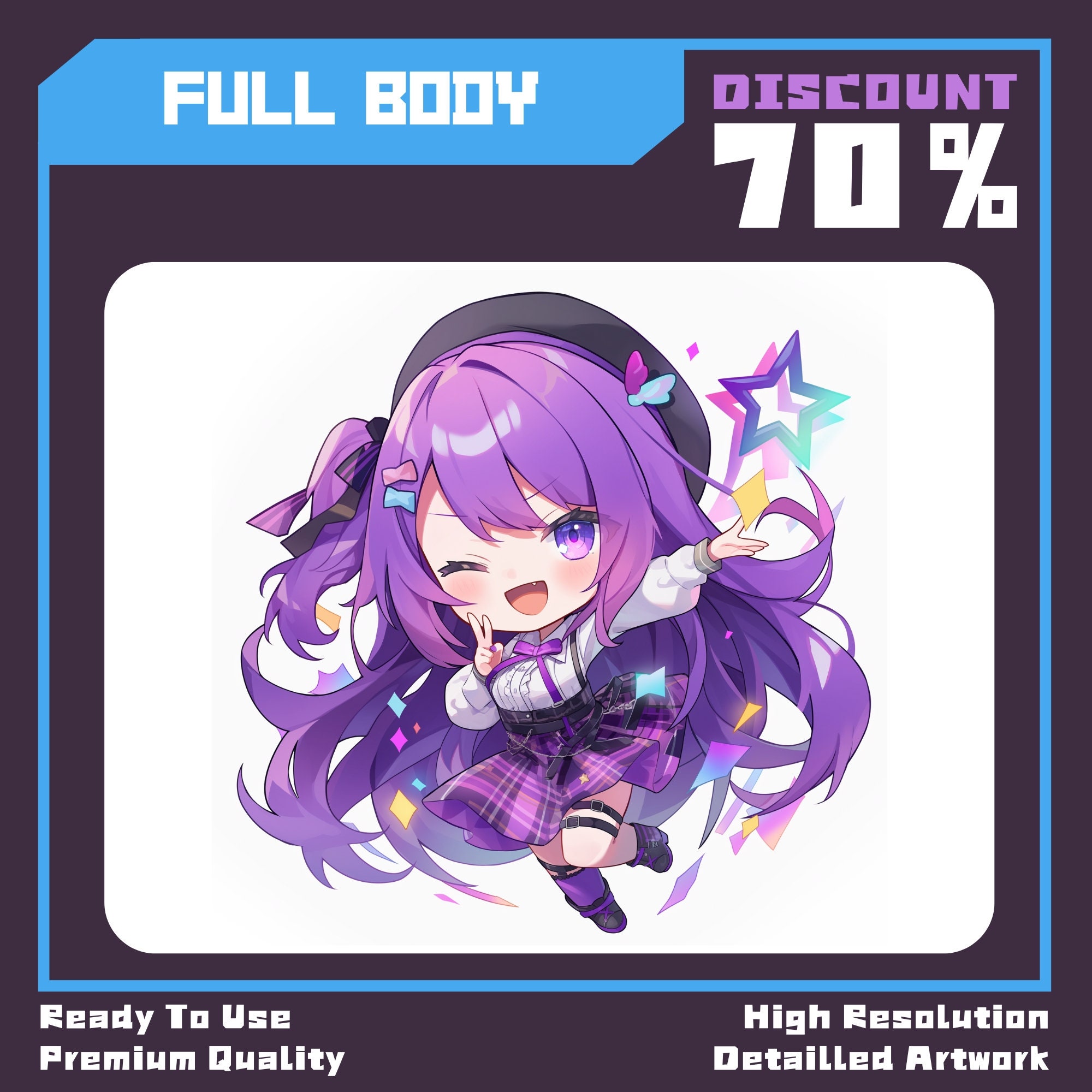 Custom Chibi Anime Chibi Character Chibi Logo Cute Chibi Chibi Emotes ...