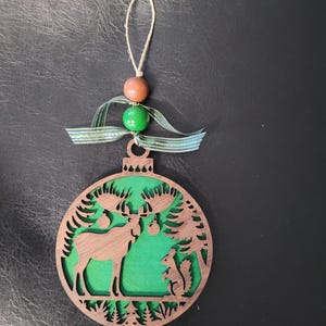 Woodland Moose Ornament - Handmade Holiday Decoration