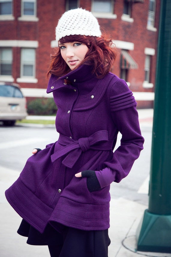 Items similar to Women's Wool Luxe Coat in Eggplant on Etsy