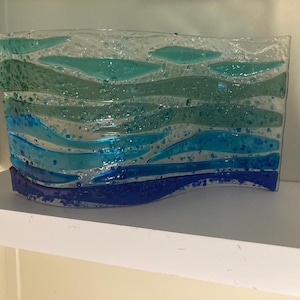 Vague de plage d&#39;art en verre