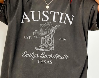 Austin Bachelorette Party T-Shirt, Texas Bridal Shower Tee, Western Theme Group Shirts