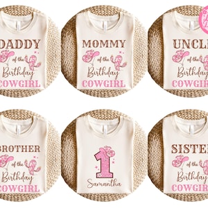 Custom Cowgirl Birthday Matching Shirts, Mommy And Me Western Outfit, First Rodeo Family Tees, Personalized Name Shirt, Country Girl Gift.