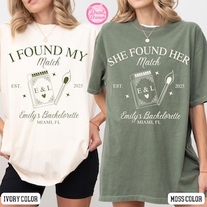 She found her match Bachelorette Shirts, The Bach club party T-shirts, Bridesmaids gifts, Bridal Gift, Personalized Luxury Bachelorette Tee.