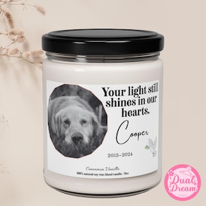 Custom Pet Memorial Candle Pet Remembrance Gift Your Pet&#39;s Photo Dog Sympathy Pet Sympathy Pet Loss Grief Personalized Cat Memorial Candle
