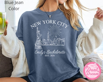 T-shirt vrijgezellenfeest New York City, aangepast T-shirt NYC Skyline vrijgezellenfeest
