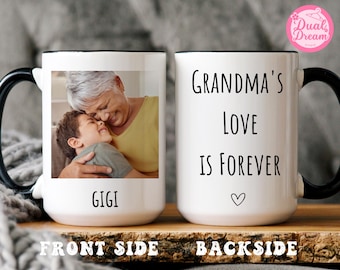 Personalized Grandma Photo Mug, Custom Picture Coffee Cup for Gigi, Mother's Day Gift, Nana Mug, Grandparent Gift, Christmas Mug for Mimi.