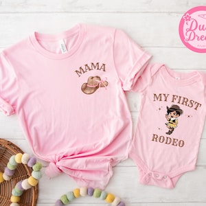 My First Rodeo Family Matching Shirt Western Country Mom Dad Shirts Country Girl Boy Rodeo Shirt Western Birthday Party Tee Cowboy Birthday.