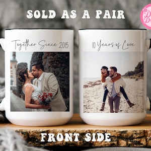 Personalized Wedding Anniversary Mug, Gift Anniversary Mug, 10th Year Anniversary Gift, Anniversary Gift for Wife, Engagement Wedding Gift.