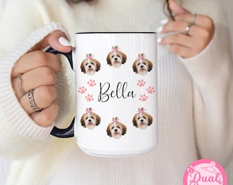 Personalized Dog Mug, Custom Pet Portrait Coffee, Dog Lover Gift