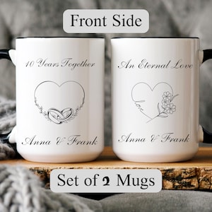 Personalized Tin Years Mug, Tin Year Anniversary Mug, Tin Year Anniversary Gift, Customized Gift, Wedding anniversary, 10th Anniversary.