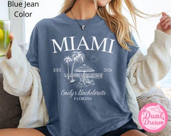 Miami Bachelorette Comfort Colors Shirt: Personalized Girls Trip Tee