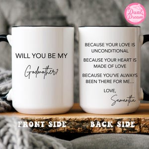 Godmother Promotion Mug Gift, Personalized Mug for Godparents, Godmother Proposal Keepsake, Auntie Promotion, Godparent Proposal Coffee Cup.