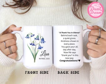 Taza de jubilación personalizada, taza de feliz jubilación personalizada, regalos personalizados para ella, él, compañero de trabajo, jefe, taza de café jubilado
