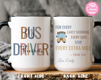 Bus Driver Thank You Gift Mug, School Bus Appreciation Gift, Bus Driver Gift For Women, Gift For Bus Driver Coffee Cup,Bus driver retirement