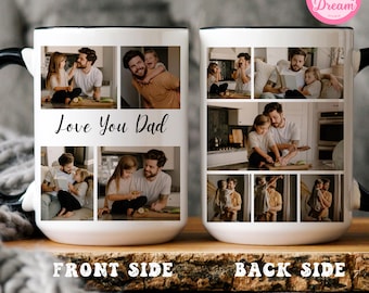 Custom Photo Mug For Dad, Personalized Photo Collage Gift, Fathers Day Gifts, Mug Gift For Daddy, Gift For Husband From Wife, Dad Gift Cup.