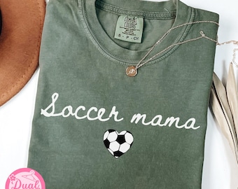 Soccer Mama Comfort Colors T-Shirt - Moss Green Graphic Tee