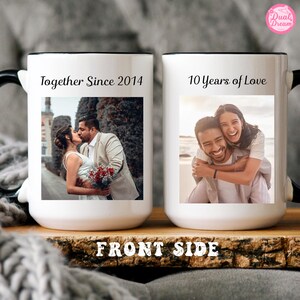 Personalisierter Hochzeitstag Becher, Geschenk Jahrestag Becher, 10. Jahr Jahrestag Geschenk, Jahrestag Geschenk für Frau, Verlobung Hochzeitsgeschenk.