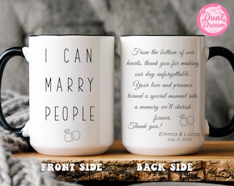 Personalisierter Hochzeitsgeschenk für Offiziant, Offiziant Hochzeitsgeschenk für Männer Frauen, Hochzeit Offiziant Vorschlag Becher, Benutzerdefinierte Danke Kaffeetasse.