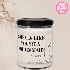 Bridesmaid Proposal Personalized Candle Custom Name & Date Scented Soy Candle Wedding Party Gift Bridal Shower Favor Bridesmaid Ask Candle