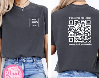 Custom Business Logo Shirt: QR Code Back, Promote Your Brand