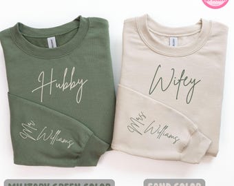 Personalisiertes Paar Sweatshirt: Mr & Mrs passendes Geschenk