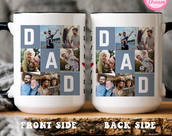 Taza con foto personalizada para papá, taza personalizada para el Día del Padre, taza con collage de fotos, regalo de cumpleaños para papá, regalo para papá de hijo, hija, esposa, taza para papá