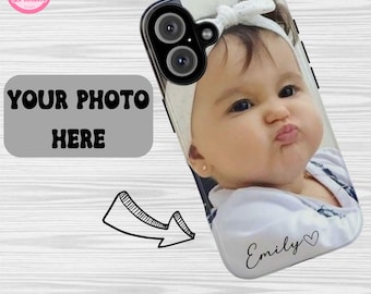 Custom Phone Case Using Photo + Name, Custom Phone Case, Custom Picture Photo Image Case Cover For Apple iPhone, Samsung and Google Pixel.
