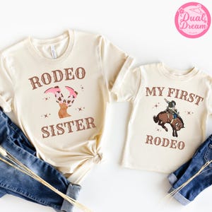 My First Rodeo Family Matching Shirt Western Country Mom Dad Shirts Country Girl Boy Rodeo Shirt Western Birthday Party Tee Cowboy Birthday.