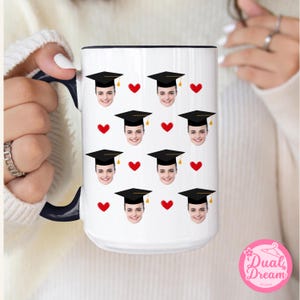 Custom Graduation Mug, Face on mug graduation, Senior 2025 gift, Class of 2025 personalized mug, face graduate cup, Funny Graduation gift.