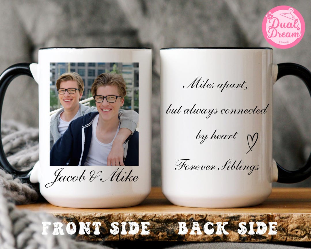 Long Distance Siblings Personalized Siblings Photo Mug: Long Distance Gift - Etsy