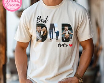 Camiseta con foto de PAPÁ personalizada, regalo personalizado para el Día del Padre, camiseta con foto de papá, regalo con foto personalizado para papá, camiseta genial para papá, regalo de cumpleaños para papá.