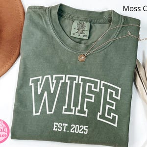 Personalized Couples Mr and Mrs Comfort Colors® Shirt, Matching Husband & Wife Tee, New Wife T-shirt, New Couples Gift, Bridal Shower Gift.