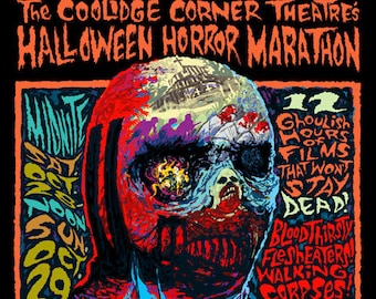 2017 Coolidge Corner Theatre Halloween Horror Marathon Fulci ZOMBIE Signed poster by Mister Reusch