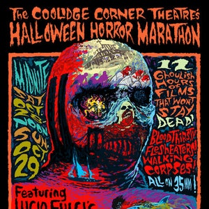 2017 Coolidge Corner Theatre Halloween Horror Marathon Fulci ZOMBIE Signed poster by Mister Reusch image 1