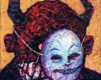 Monster Mask Original Acrylic Painting by Mister Reusch