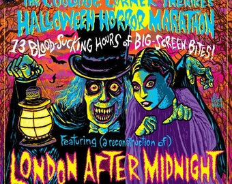 2022 Coolidge Corner Theatre Halloween Horror Marathon LONDON AFTER MIDNIGHT poster by Mister Reusch