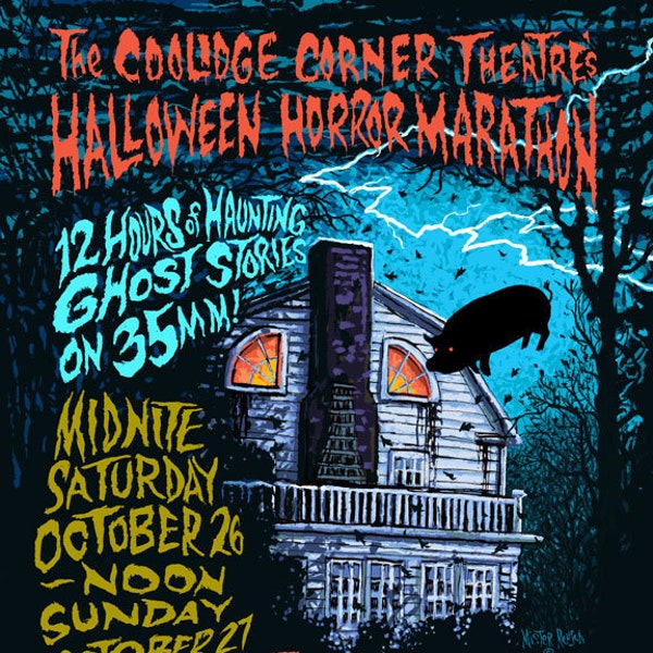 The Amityville Horror Coolidge Corner Theatre Halloween Horror Marathon signed poster by Mister Reusch