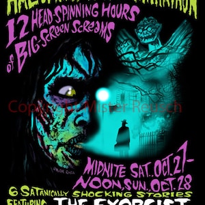 EXORCISTEN 2012 Coolidge Corner Theatre Halloween Skräckfilm Marathon Signerad Affisch av Mister Reusch bild 1
