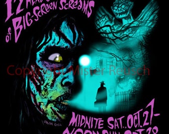 EXORCIST 2012 Coolidge Corner Theatre Halloween Horror Movie Marathon Signed Poster by Mister Reusch