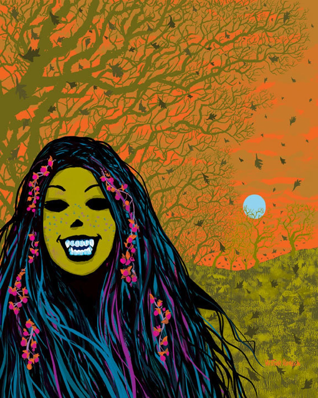 Plastic Fangs Halloween Print by Mister Reusch Etsy