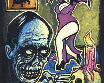 Phantom of the Opera Original Halloween Painting by Mister Reusch